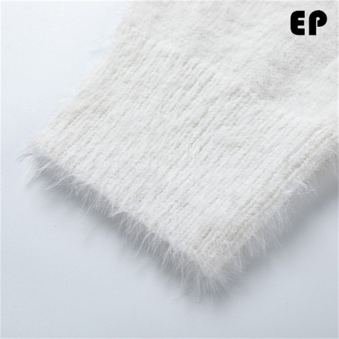 Women Knitted Sweater Pullover Pullover Cardigan Ripped Top