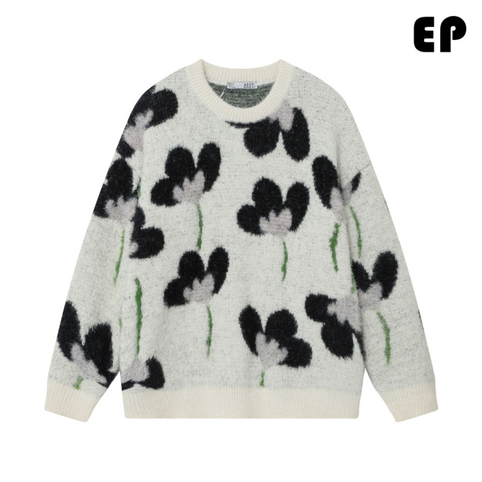 Women Knitted Sweater Pullover Pullover Cardigan Ripped Top