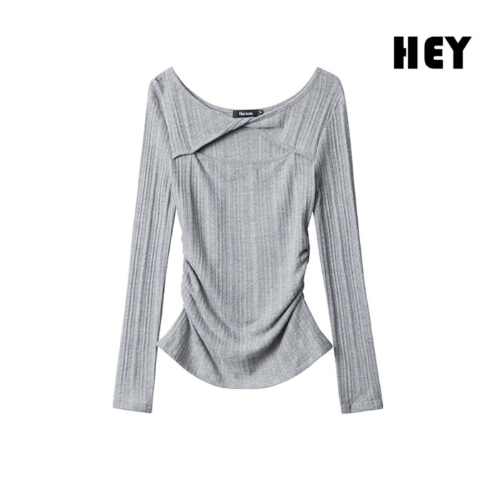 Women Hot Girl Style Slim Long Sleeve Bottoming Shirt Slim T-shirt