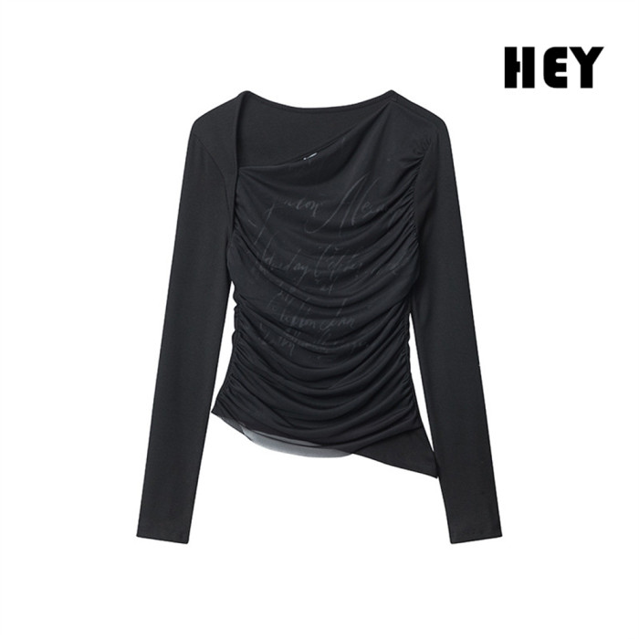 Women Hot Girl Style Slim Long Sleeve Bottoming Shirt Slim T-shirt