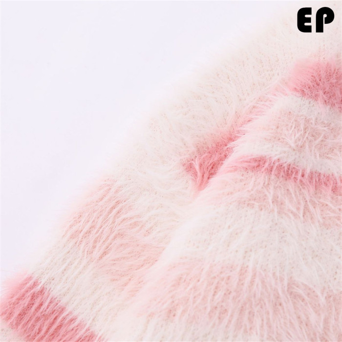 Women Knitted Sweater Pullover Pullover Cardigan Ripped Top