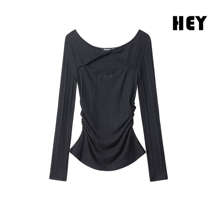 Women Hot Girl Style Slim Long Sleeve Bottoming Shirt Slim T-shirt