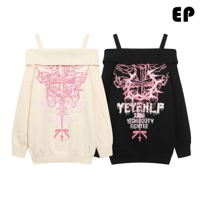 Women Knitted Sweater Pullover Pullover Cardigan Ripped Top