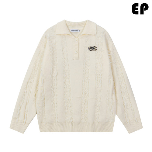 Women Knitted Sweater Pullover Pullover Cardigan Ripped Top