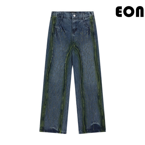 Women Vintage Ripped Wide-leg Jeans Bottoms Pants Trousers Outfits Casual Jeans