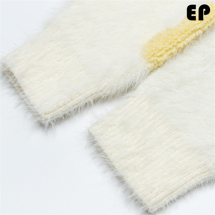 Women Knitted Sweater Pullover Pullover Cardigan Ripped Top