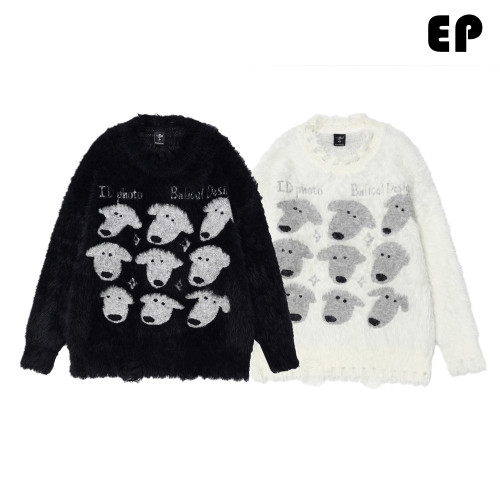 Women Knitted Sweater Pullover Pullover Cardigan Ripped Top