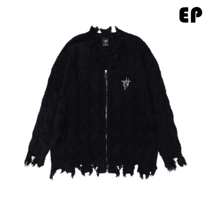 Women Knitted Sweater Pullover Pullover Cardigan Ripped Top