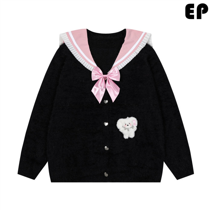 Women Knitted Sweater Pullover Pullover Cardigan Ripped Top