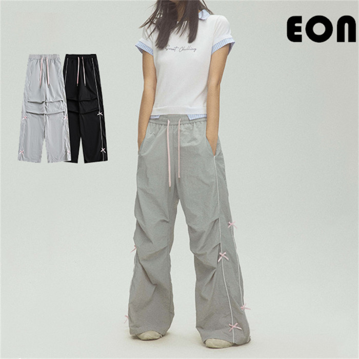 Women Overalls With Bright Thread Pants Anti Splash Trousers Loose pants Wide-leg Pants Casual Pants