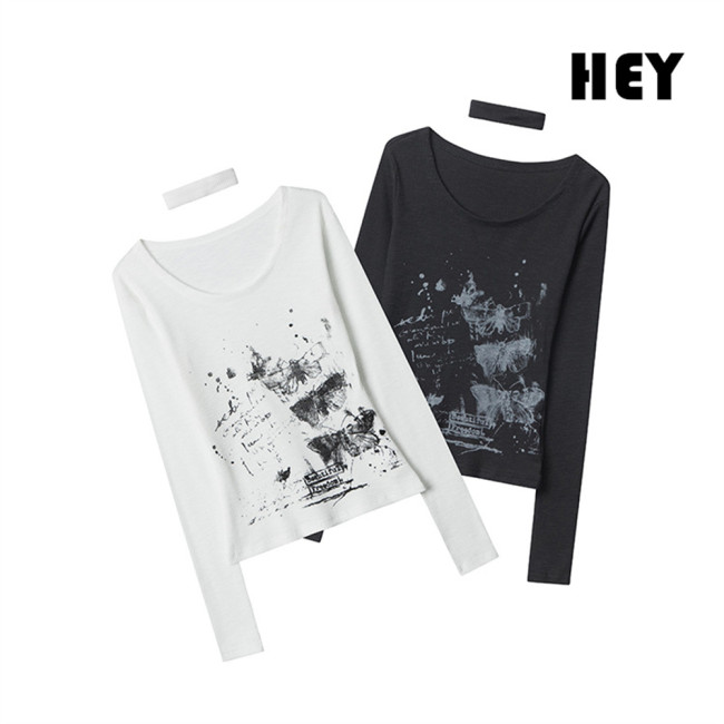 Women Hot Girl Style Slim Long Sleeve Bottoming Shirt Slim T-shirt