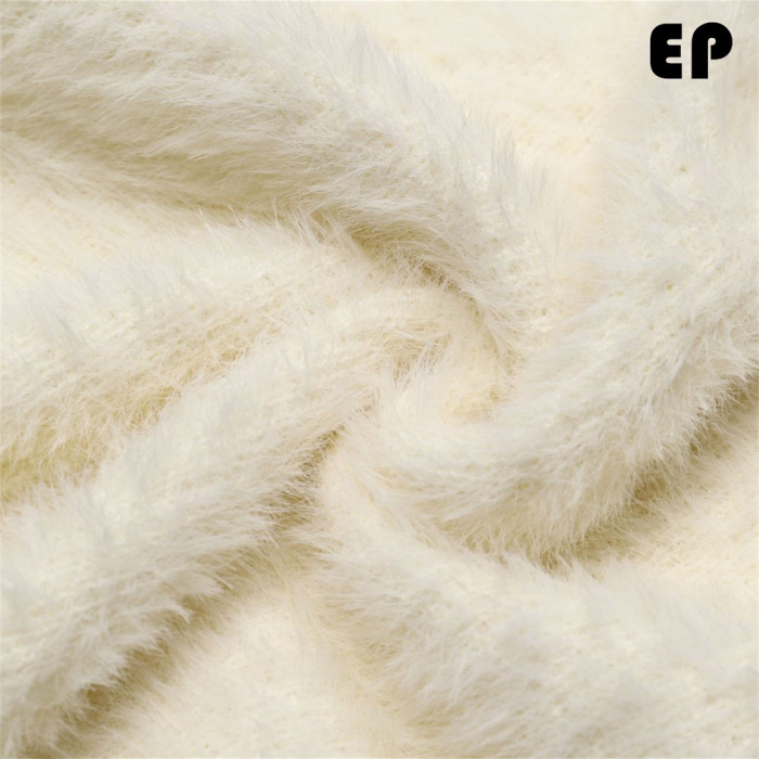 Women Knitted Sweater Pullover Pullover Cardigan Ripped Top