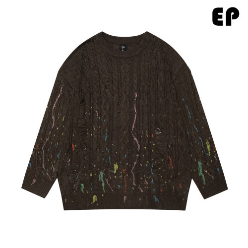 Women Knitted Sweater Pullover Pullover Cardigan Ripped Top
