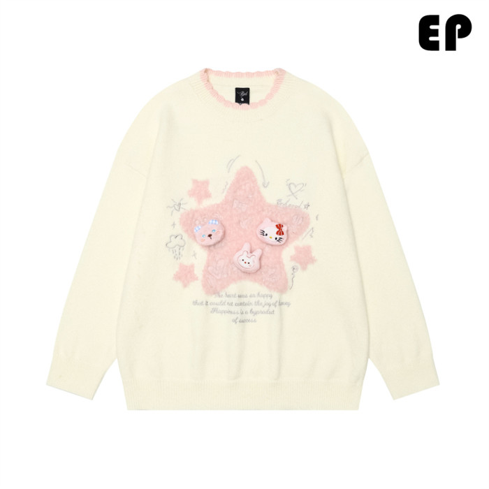 Women Knitted Sweater Pullover Pullover Cardigan Ripped Top