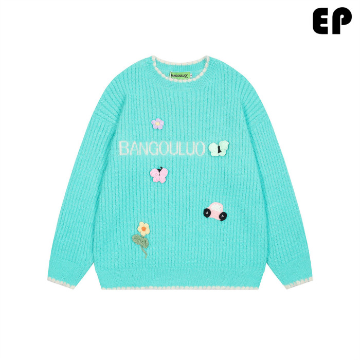 Women Knitted Sweater Pullover Pullover Cardigan Ripped Top