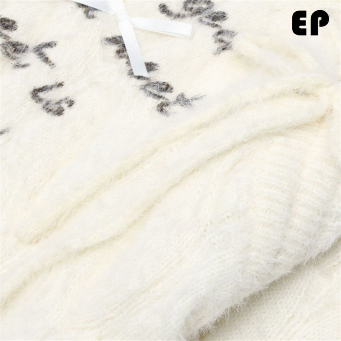 Women Knitted Sweater Pullover Pullover Cardigan Ripped Top