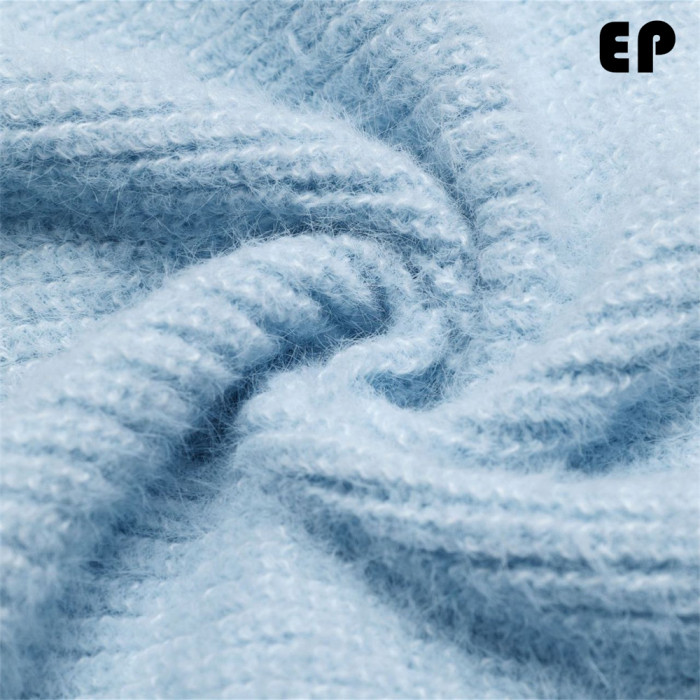 Women Knitted Sweater Pullover Pullover Cardigan Ripped Top