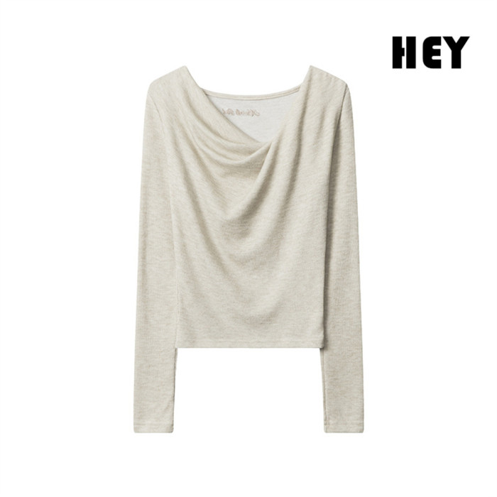 Women Hot Girl Style Slim Long Sleeve Bottoming Shirt Slim T-shirt