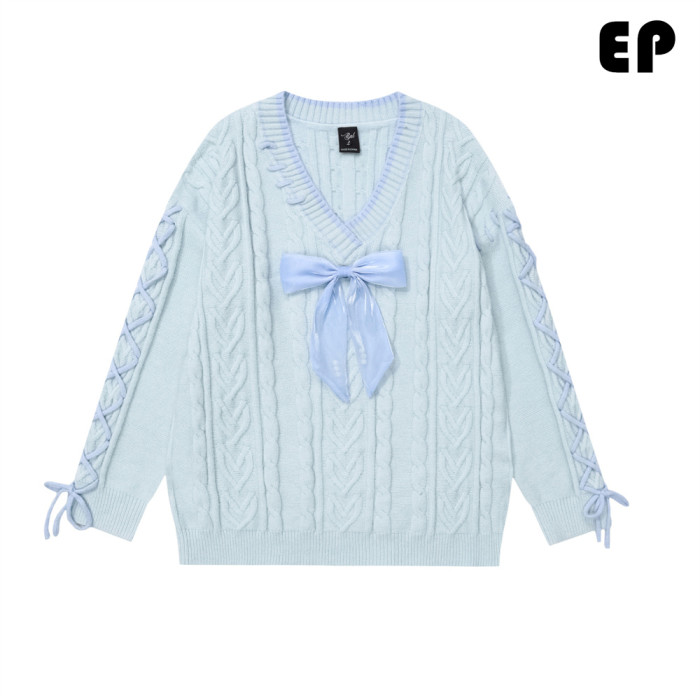 Women Knitted Sweater Pullover Pullover Cardigan Ripped Top