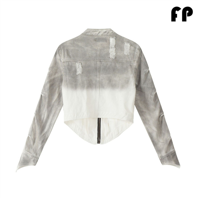 Women Jackets Hooded Lapel Jackets Windbreaker Denim Jackets