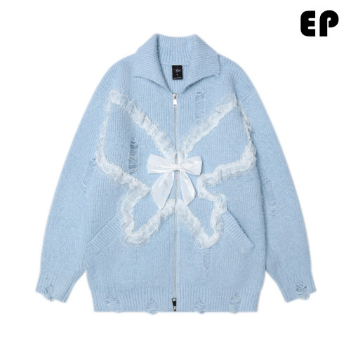 Women Knitted Sweater Pullover Pullover Cardigan Ripped Top