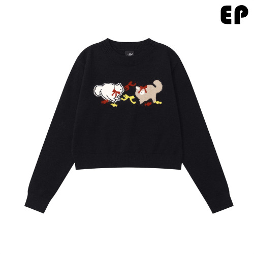 Women Knitted Sweater Pullover Pullover Cardigan Ripped Top