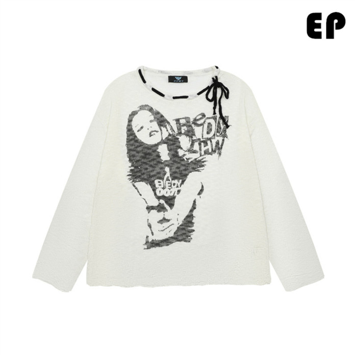 Women Knitted Sweater Pullover Pullover Cardigan Ripped Top