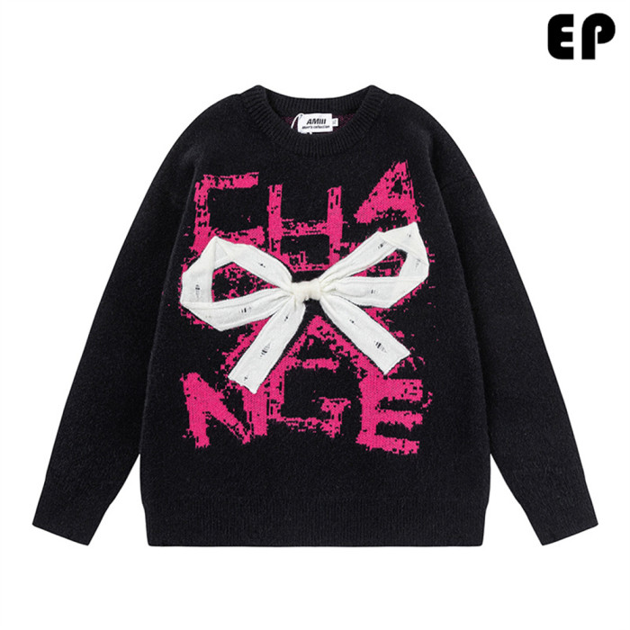 Women Knitted Sweater Pullover Pullover Cardigan Ripped Top