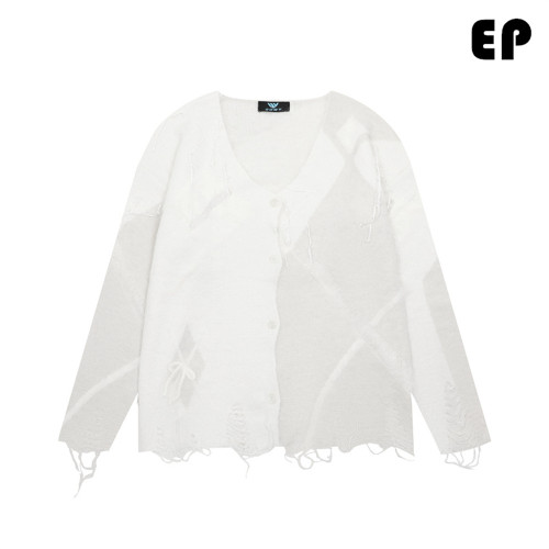 Women Knitted Sweater Pullover Pullover Cardigan Ripped Top