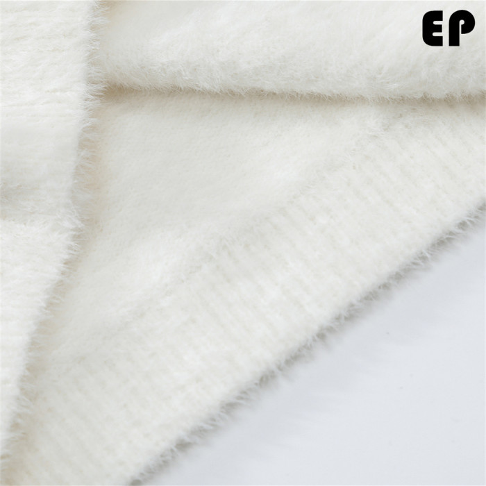 Women Knitted Sweater Pullover Pullover Cardigan Ripped Top