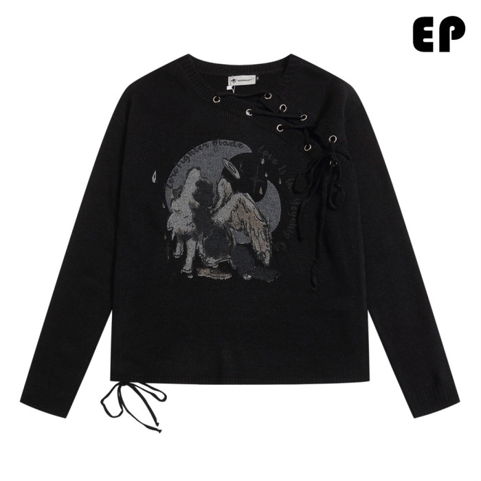 Women Knitted Sweater Pullover Pullover Cardigan Ripped Top