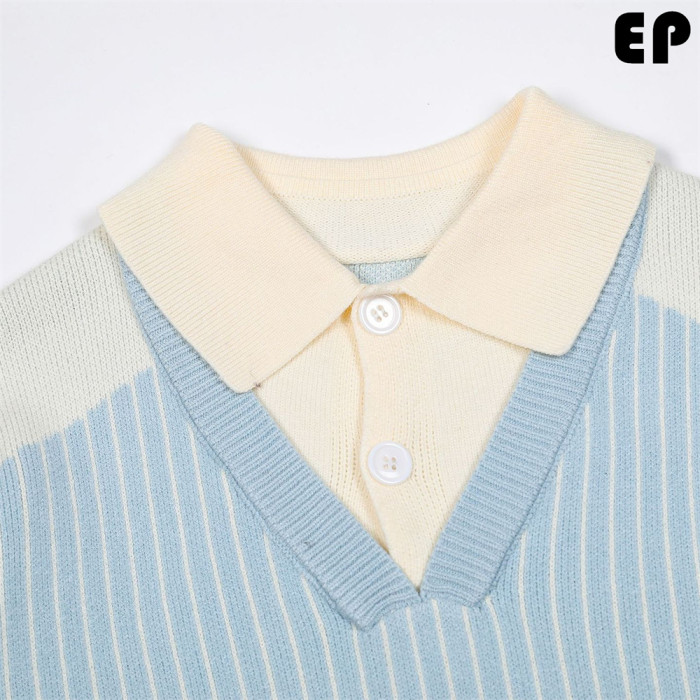 Women Knitted Sweater Pullover Pullover Cardigan Ripped Top