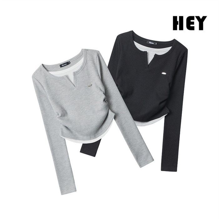 Women Hot Girl Style Slim Long Sleeve Bottoming Shirt Slim T-shirt