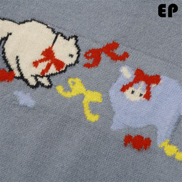 Women Knitted Sweater Pullover Pullover Cardigan Ripped Top