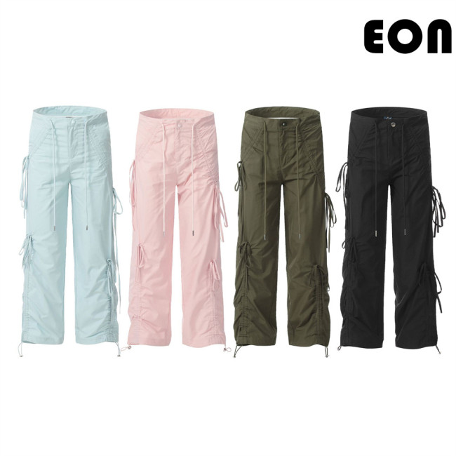 Women Overalls With Bright Thread Pants Anti Splash Trousers Loose pants Wide-leg Pants Casual Pants