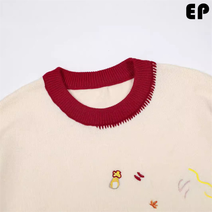 Women Knitted Sweater Pullover Pullover Cardigan Ripped Top