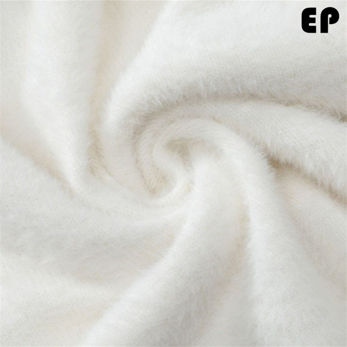 Women Knitted Sweater Pullover Pullover Cardigan Ripped Top