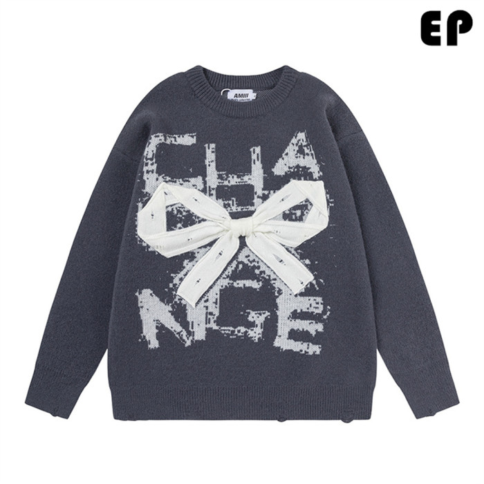 Women Knitted Sweater Pullover Pullover Cardigan Ripped Top