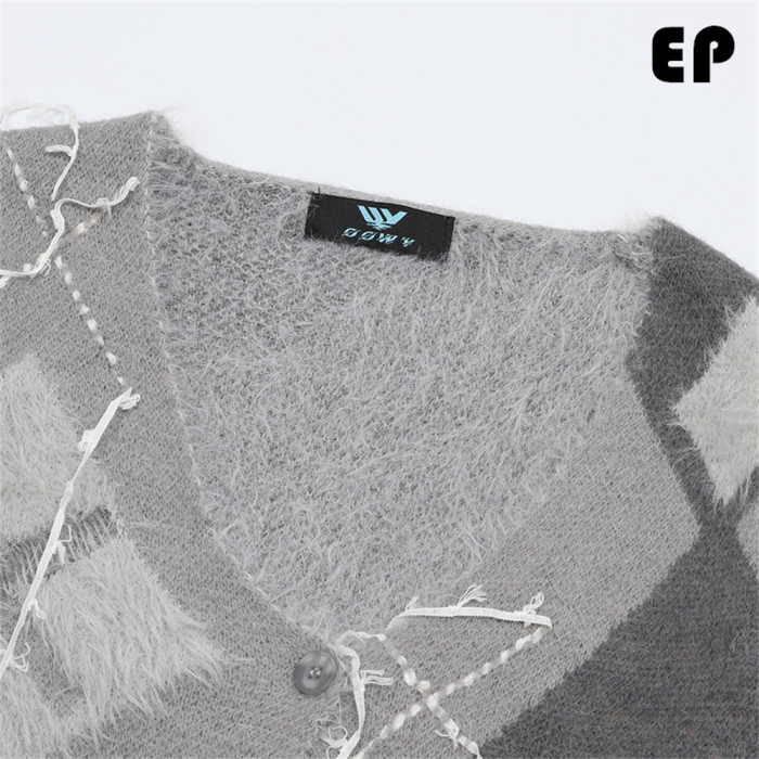 Women Knitted Sweater Pullover Pullover Cardigan Ripped Top