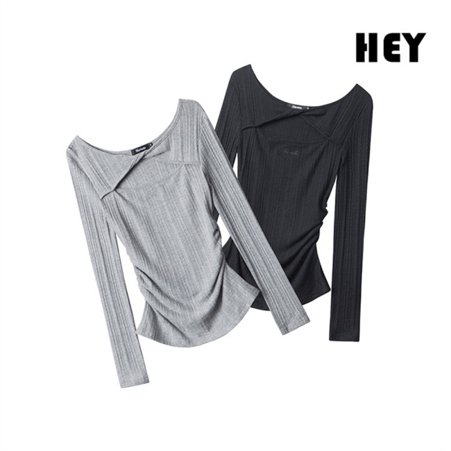 Women Hot Girl Style Slim Long Sleeve Bottoming Shirt Slim T-shirt