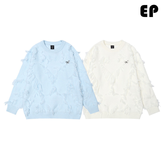 Women Knitted Sweater Pullover Pullover Cardigan Ripped Top