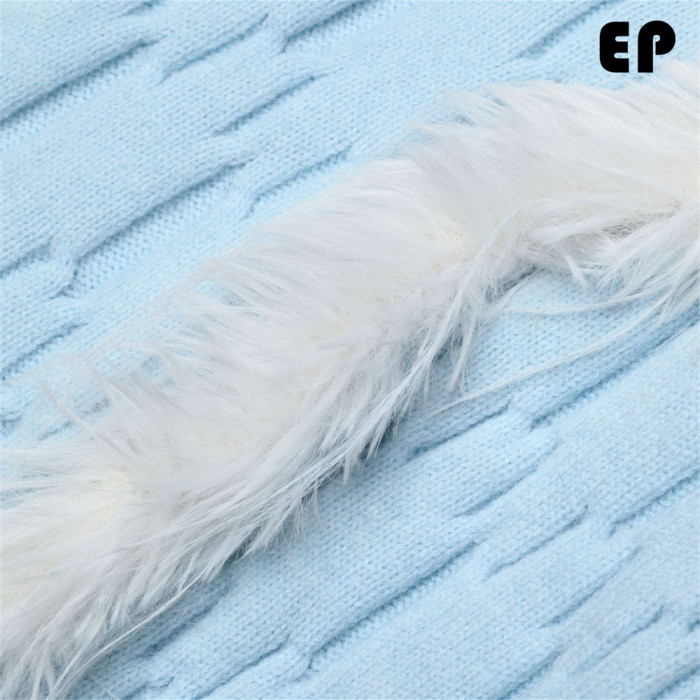 Women Knitted Sweater Pullover Pullover Cardigan Ripped Top