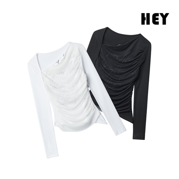 Women Hot Girl Style Slim Long Sleeve Bottoming Shirt Slim T-shirt