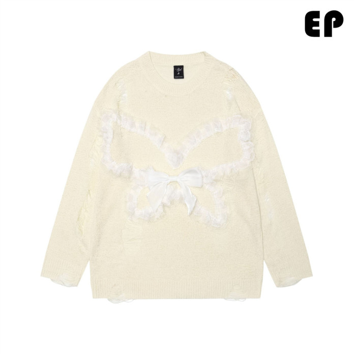 Women Knitted Sweater Pullover Pullover Cardigan Ripped Top