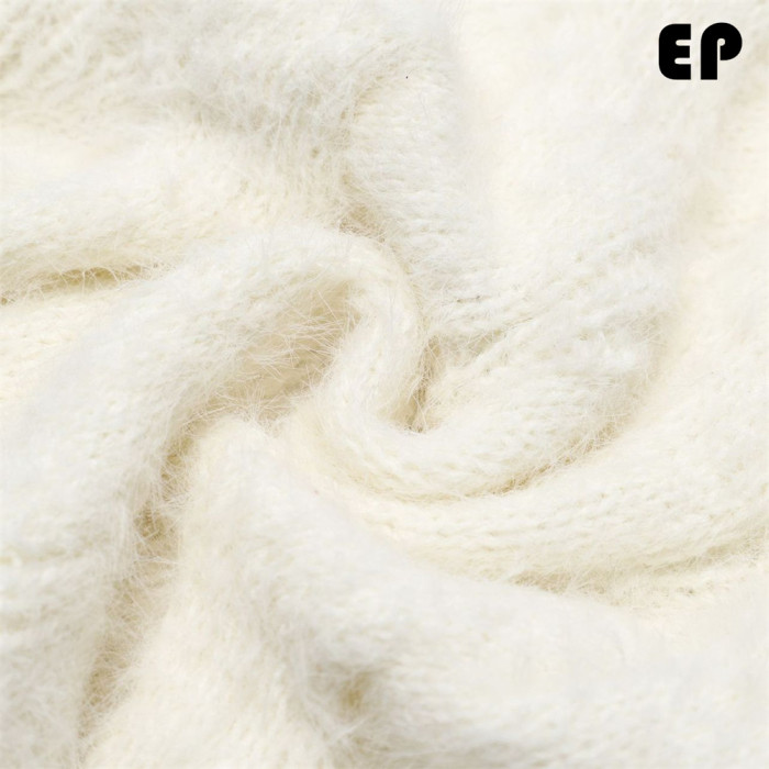 Women Knitted Sweater Pullover Pullover Cardigan Ripped Top