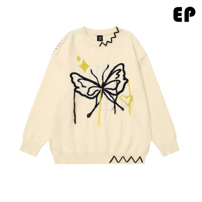 Women Knitted Sweater Pullover Pullover Cardigan Ripped Top