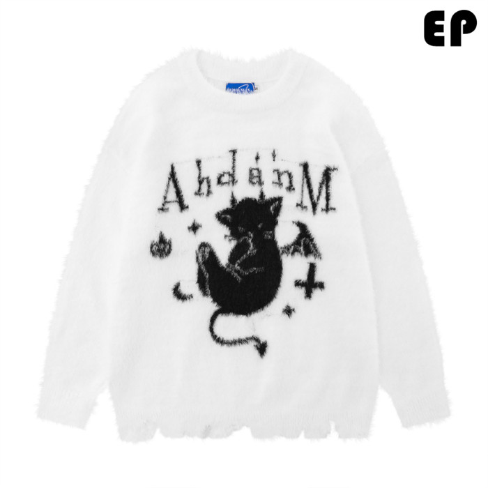 Women Knitted Sweater Pullover Pullover Cardigan Ripped Top