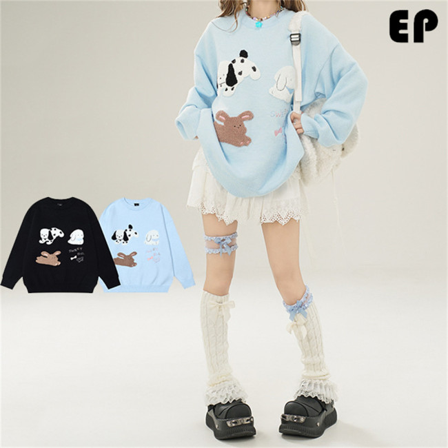 Women Knitted Sweater Pullover Pullover Cardigan Ripped Top