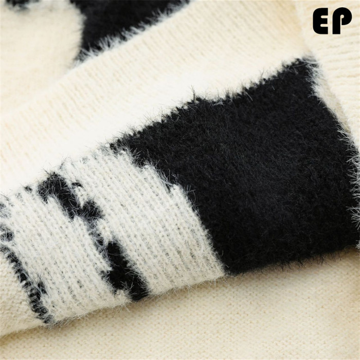 Women Knitted Sweater Pullover Pullover Cardigan Ripped Top