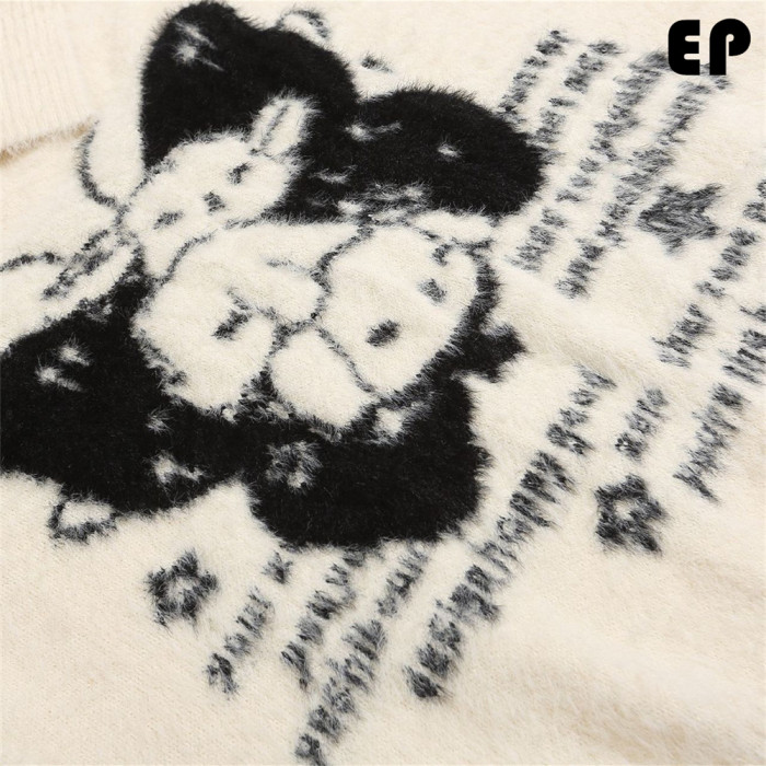 Women Knitted Sweater Pullover Pullover Cardigan Ripped Top